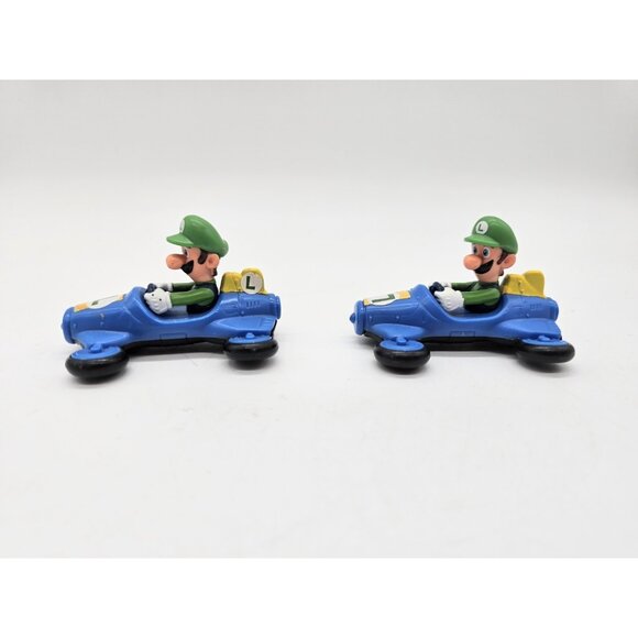 Vintage McDonald's Happy Meals Toy Luigi In Car Pair Nintendo Cake Topper - Picture 2 of 6